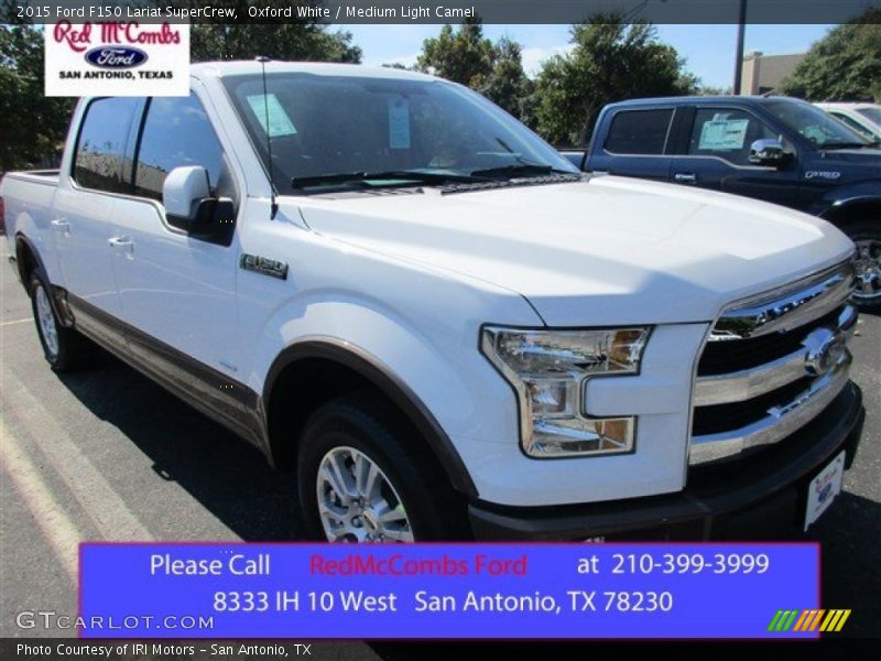 Oxford White / Medium Light Camel 2015 Ford F150 Lariat SuperCrew