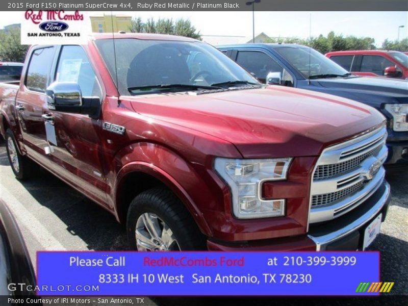 Ruby Red Metallic / Platinum Black 2015 Ford F150 Platinum SuperCrew 4x4