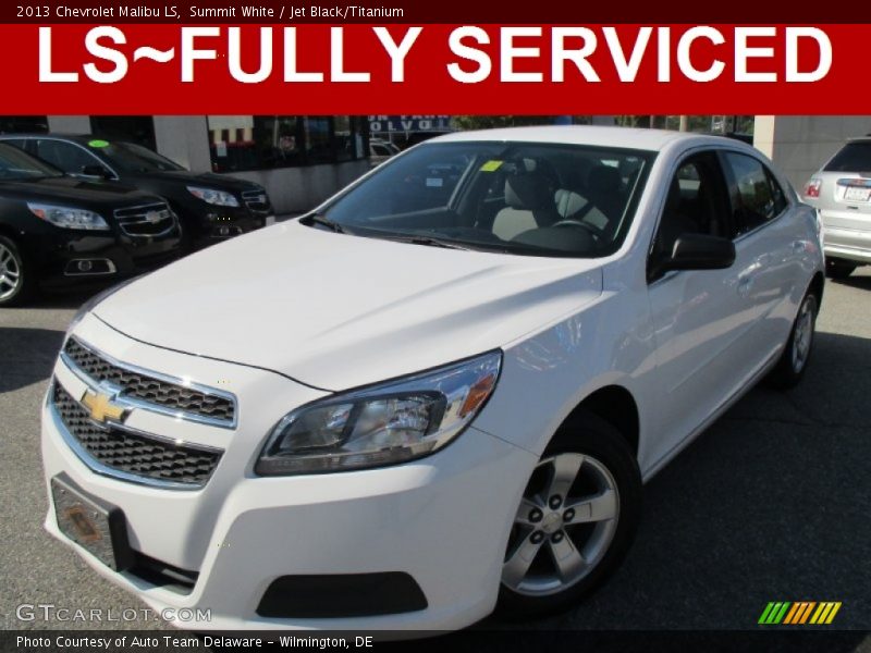 Summit White / Jet Black/Titanium 2013 Chevrolet Malibu LS