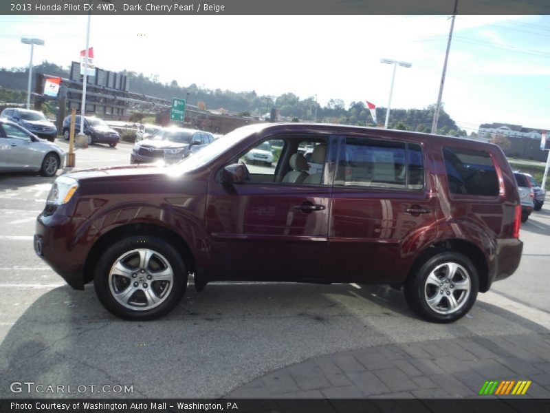 Dark Cherry Pearl / Beige 2013 Honda Pilot EX 4WD