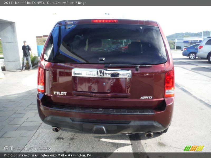 Dark Cherry Pearl / Beige 2013 Honda Pilot EX 4WD