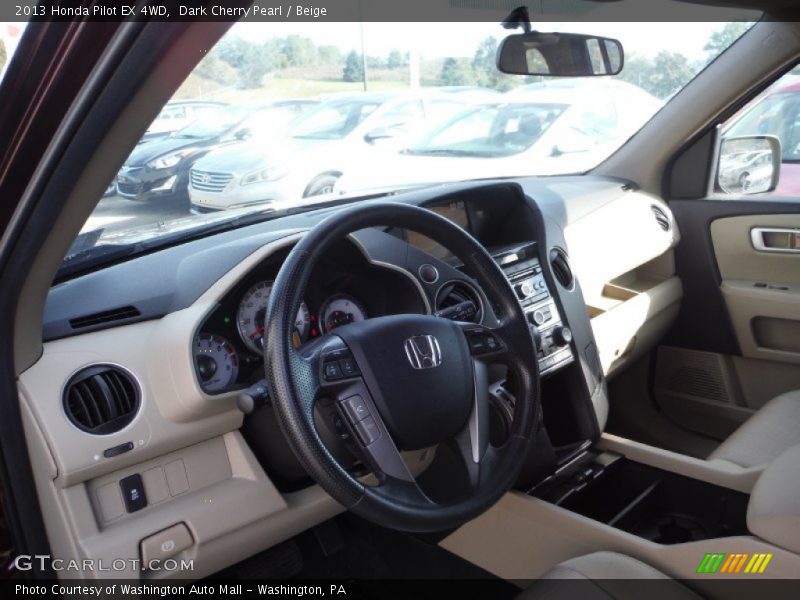 Dark Cherry Pearl / Beige 2013 Honda Pilot EX 4WD