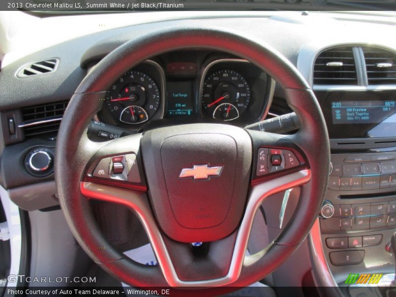 Summit White / Jet Black/Titanium 2013 Chevrolet Malibu LS