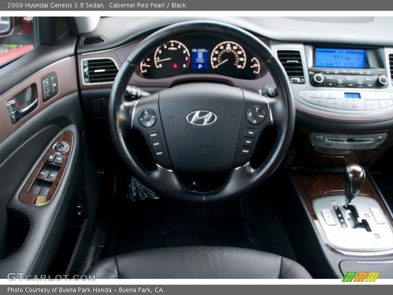 Cabernet Red Pearl / Black 2009 Hyundai Genesis 3.8 Sedan