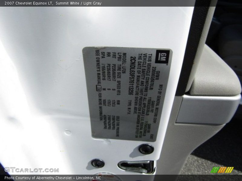 Summit White / Light Gray 2007 Chevrolet Equinox LT