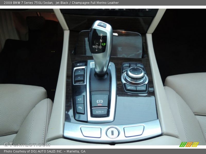 Jet Black / Champagne Full Merino Leather 2009 BMW 7 Series 750Li Sedan