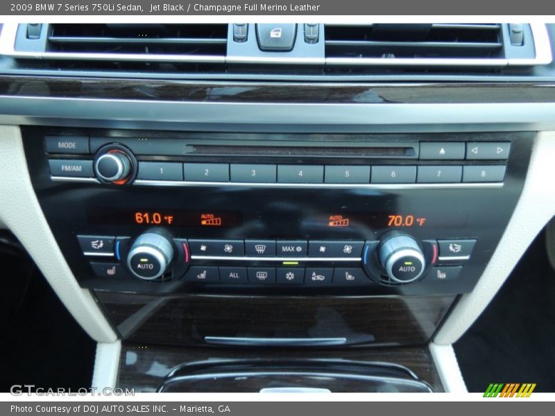 Jet Black / Champagne Full Merino Leather 2009 BMW 7 Series 750Li Sedan