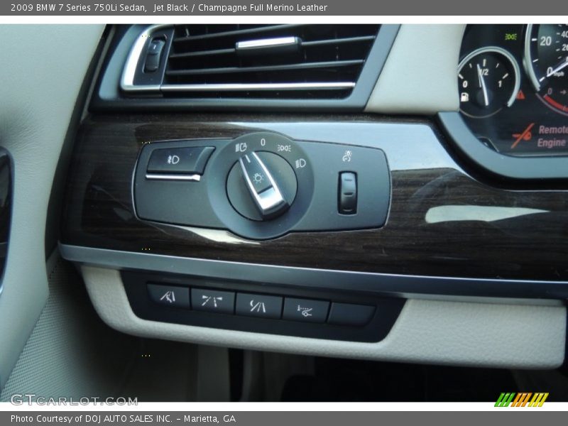 Jet Black / Champagne Full Merino Leather 2009 BMW 7 Series 750Li Sedan