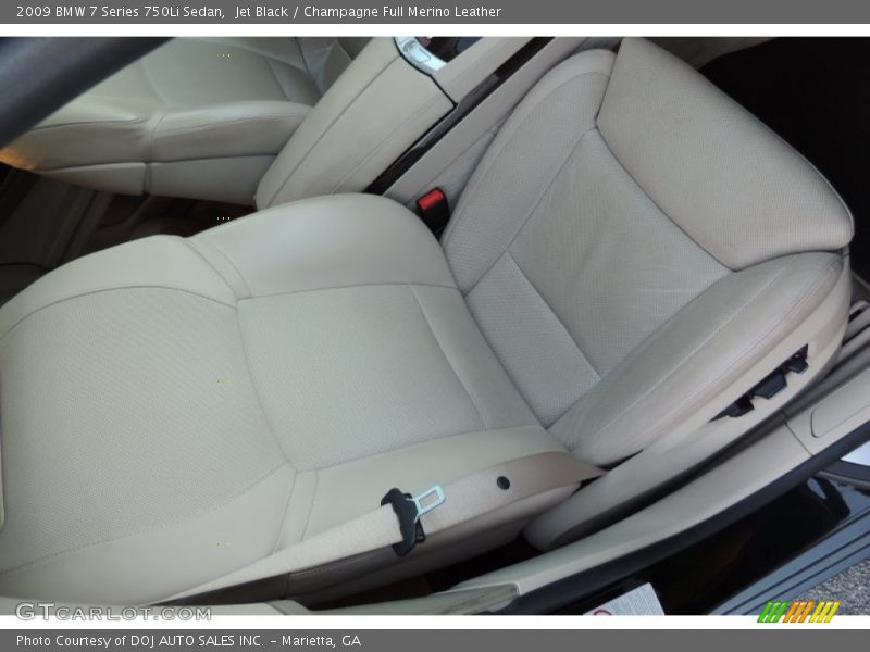 Jet Black / Champagne Full Merino Leather 2009 BMW 7 Series 750Li Sedan