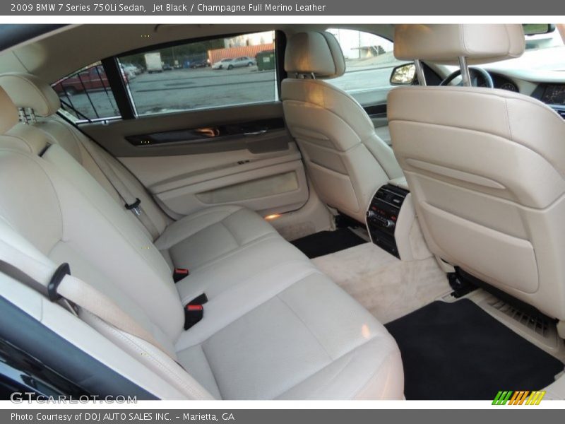 Jet Black / Champagne Full Merino Leather 2009 BMW 7 Series 750Li Sedan