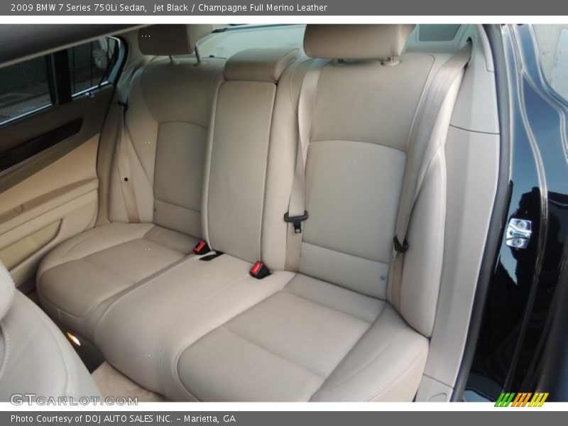 Jet Black / Champagne Full Merino Leather 2009 BMW 7 Series 750Li Sedan