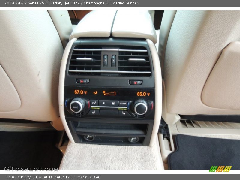 Jet Black / Champagne Full Merino Leather 2009 BMW 7 Series 750Li Sedan