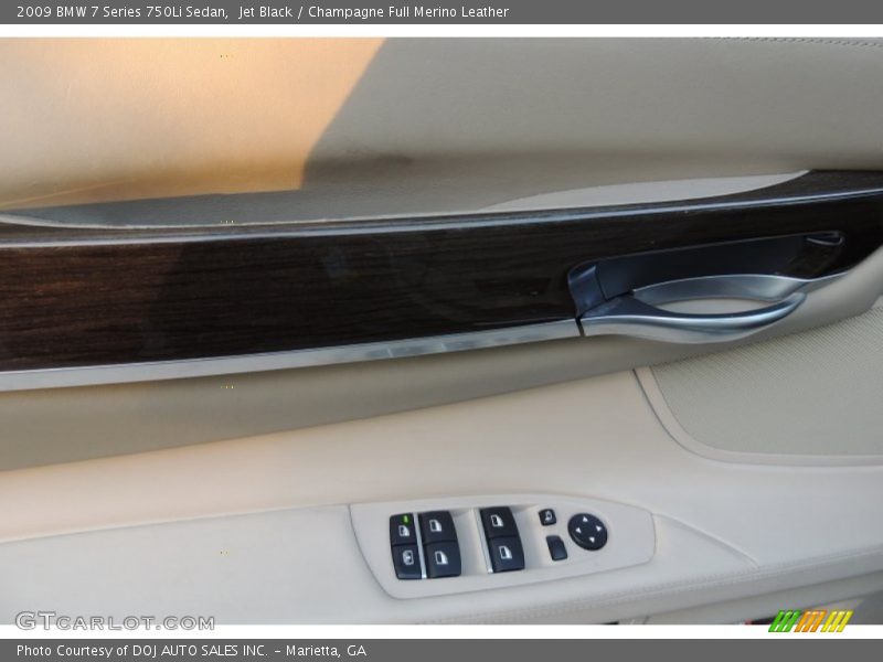 Jet Black / Champagne Full Merino Leather 2009 BMW 7 Series 750Li Sedan