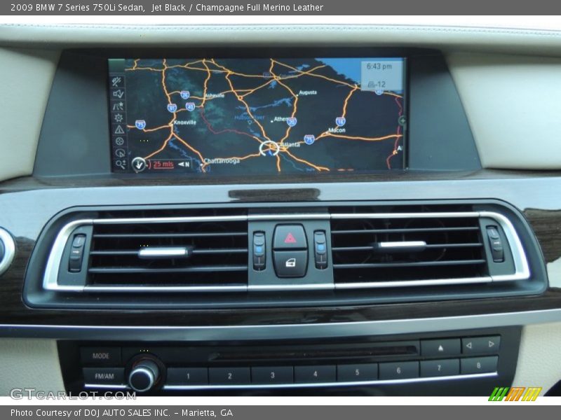 Jet Black / Champagne Full Merino Leather 2009 BMW 7 Series 750Li Sedan