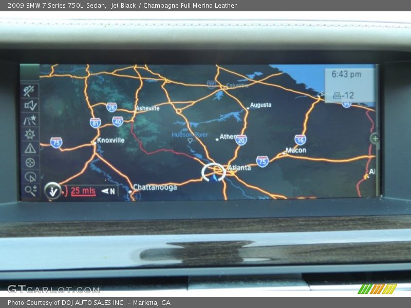 Jet Black / Champagne Full Merino Leather 2009 BMW 7 Series 750Li Sedan