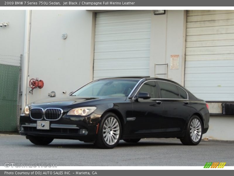 Jet Black / Champagne Full Merino Leather 2009 BMW 7 Series 750Li Sedan
