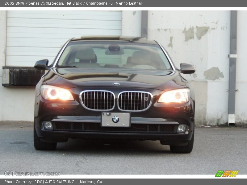 Jet Black / Champagne Full Merino Leather 2009 BMW 7 Series 750Li Sedan