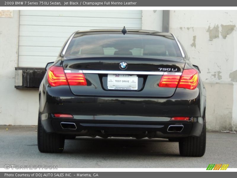 Jet Black / Champagne Full Merino Leather 2009 BMW 7 Series 750Li Sedan