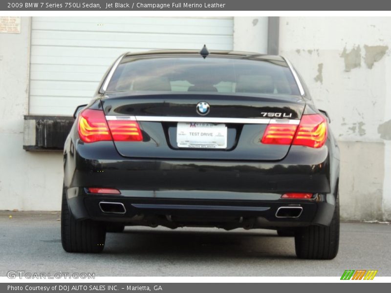 Jet Black / Champagne Full Merino Leather 2009 BMW 7 Series 750Li Sedan