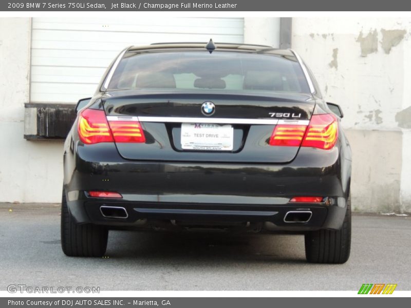 Jet Black / Champagne Full Merino Leather 2009 BMW 7 Series 750Li Sedan