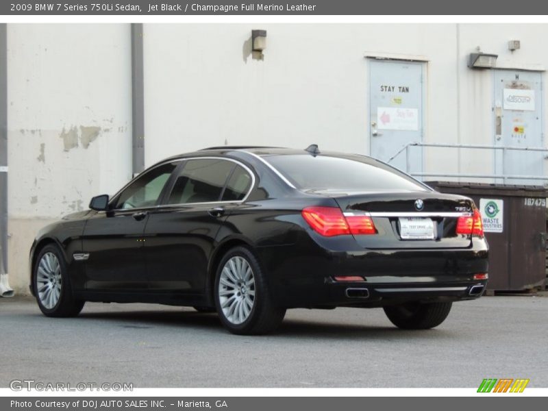 Jet Black / Champagne Full Merino Leather 2009 BMW 7 Series 750Li Sedan