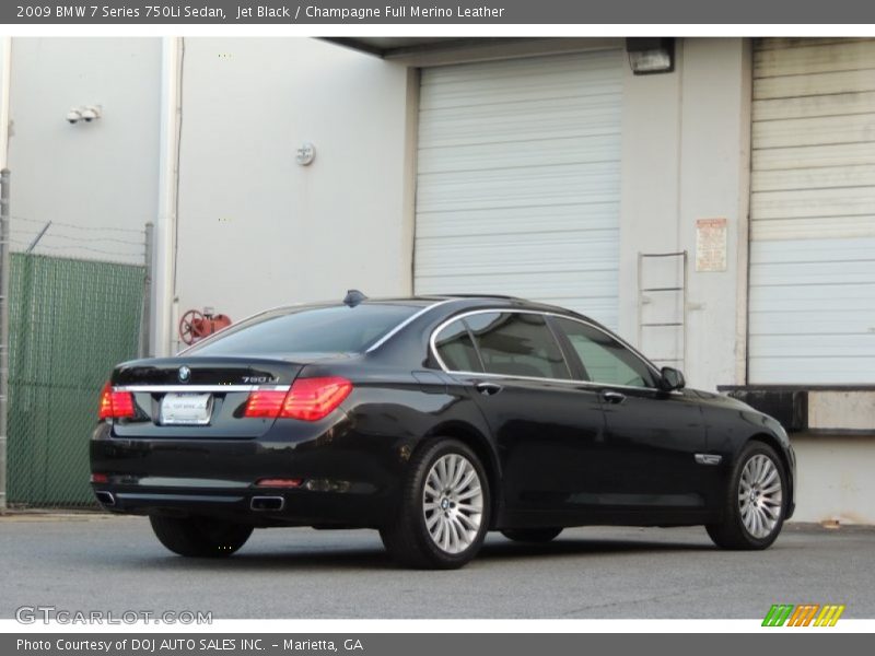 Jet Black / Champagne Full Merino Leather 2009 BMW 7 Series 750Li Sedan