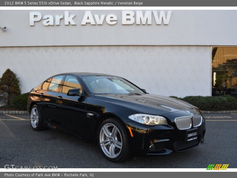 Black Sapphire Metallic / Venetian Beige 2012 BMW 5 Series 550i xDrive Sedan