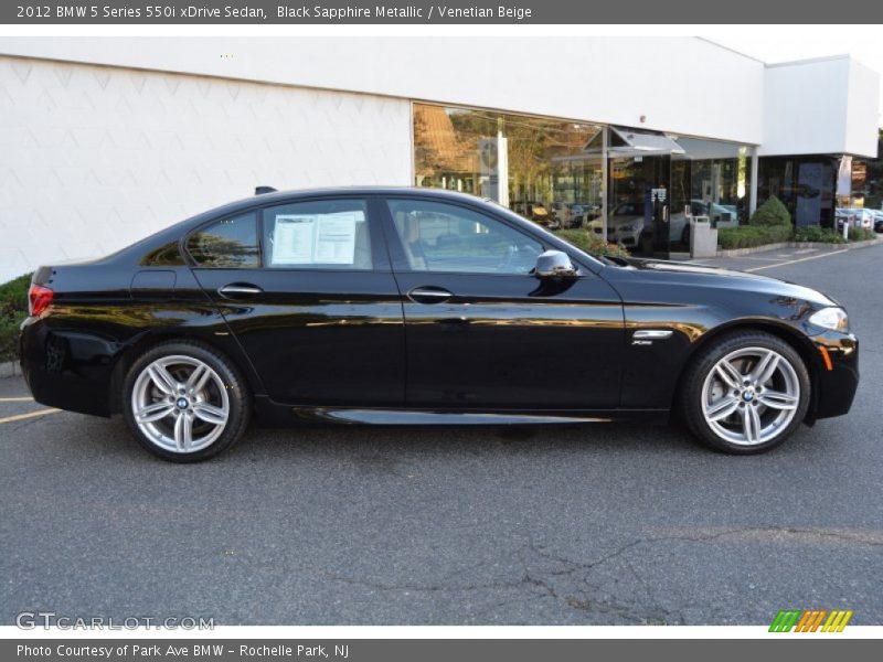 Black Sapphire Metallic / Venetian Beige 2012 BMW 5 Series 550i xDrive Sedan