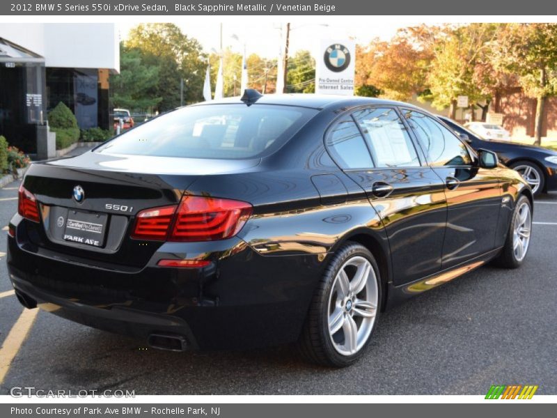Black Sapphire Metallic / Venetian Beige 2012 BMW 5 Series 550i xDrive Sedan