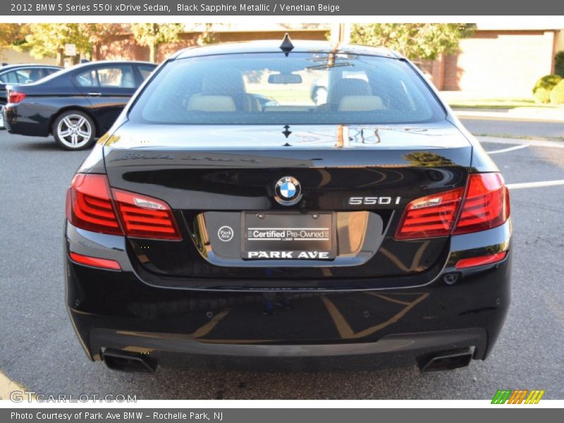 Black Sapphire Metallic / Venetian Beige 2012 BMW 5 Series 550i xDrive Sedan