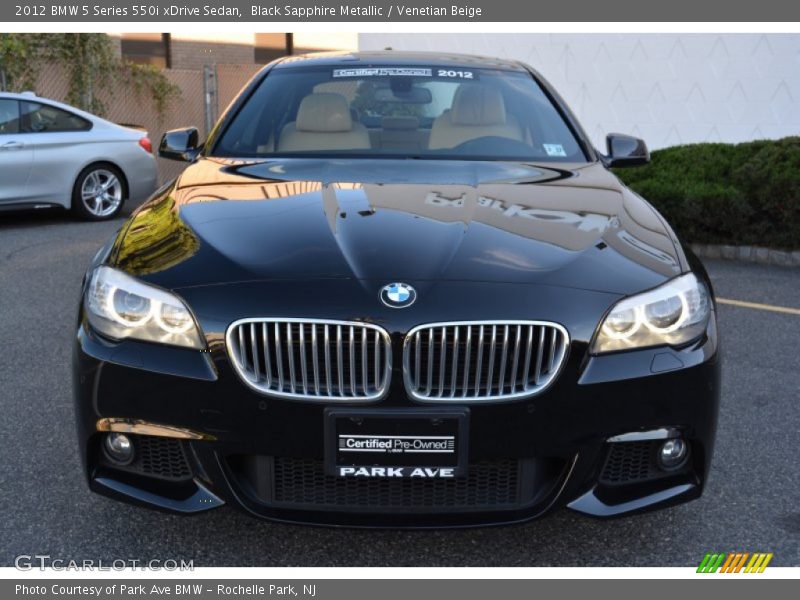 Black Sapphire Metallic / Venetian Beige 2012 BMW 5 Series 550i xDrive Sedan