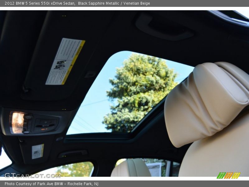 Black Sapphire Metallic / Venetian Beige 2012 BMW 5 Series 550i xDrive Sedan