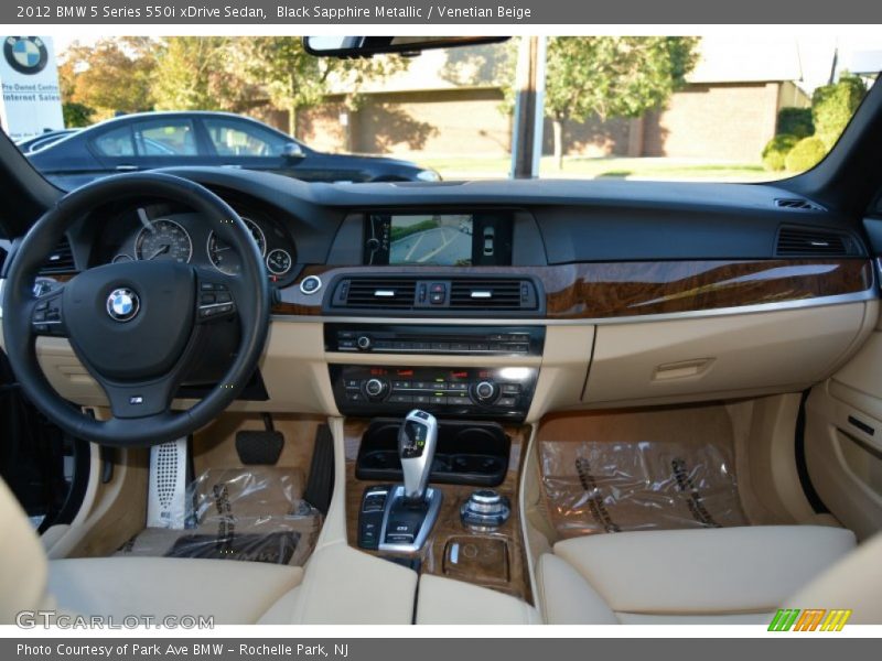 Black Sapphire Metallic / Venetian Beige 2012 BMW 5 Series 550i xDrive Sedan