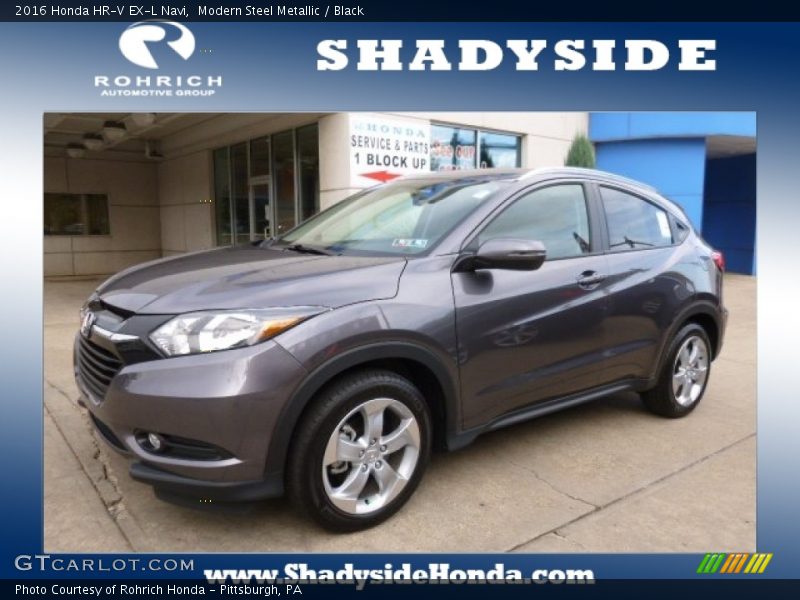 Modern Steel Metallic / Black 2016 Honda HR-V EX-L Navi