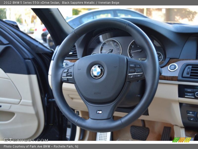 Black Sapphire Metallic / Venetian Beige 2012 BMW 5 Series 550i xDrive Sedan