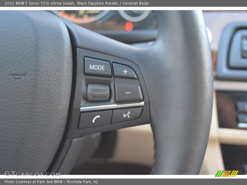 Black Sapphire Metallic / Venetian Beige 2012 BMW 5 Series 550i xDrive Sedan