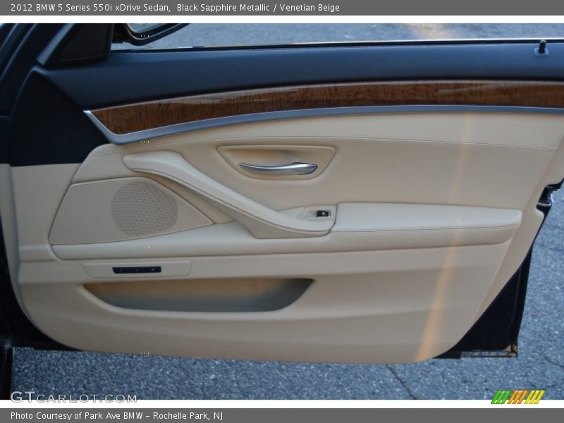 Black Sapphire Metallic / Venetian Beige 2012 BMW 5 Series 550i xDrive Sedan