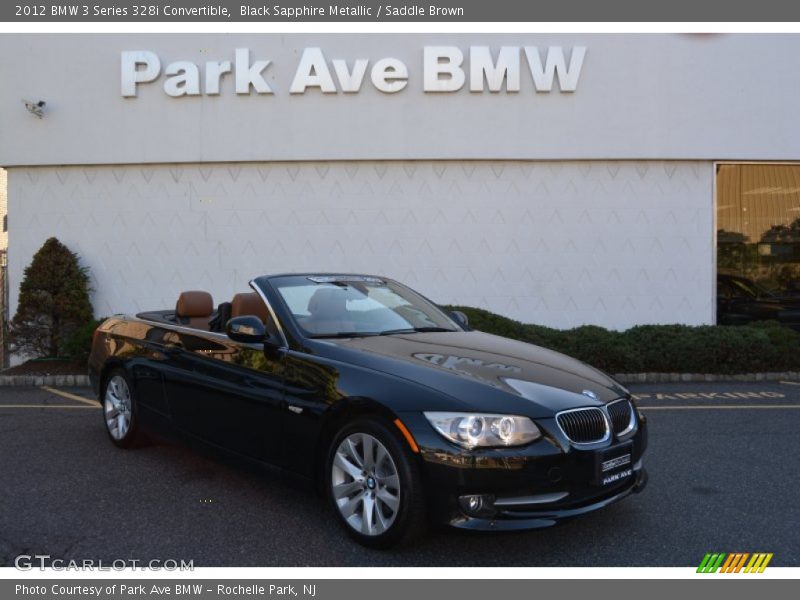 Black Sapphire Metallic / Saddle Brown 2012 BMW 3 Series 328i Convertible