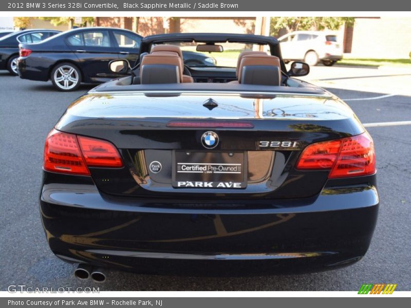 Black Sapphire Metallic / Saddle Brown 2012 BMW 3 Series 328i Convertible