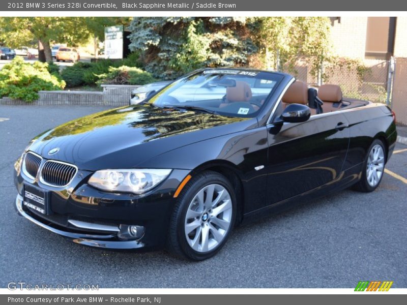 Black Sapphire Metallic / Saddle Brown 2012 BMW 3 Series 328i Convertible