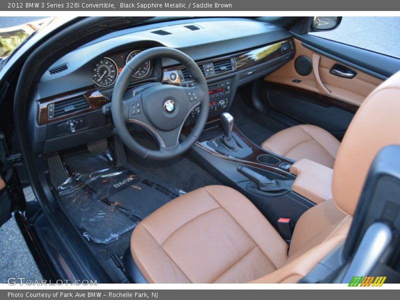 Black Sapphire Metallic / Saddle Brown 2012 BMW 3 Series 328i Convertible