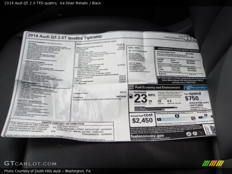 Ice Silver Metallic / Black 2014 Audi Q5 2.0 TFSI quattro