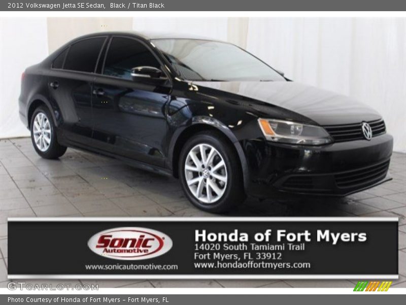 Black / Titan Black 2012 Volkswagen Jetta SE Sedan