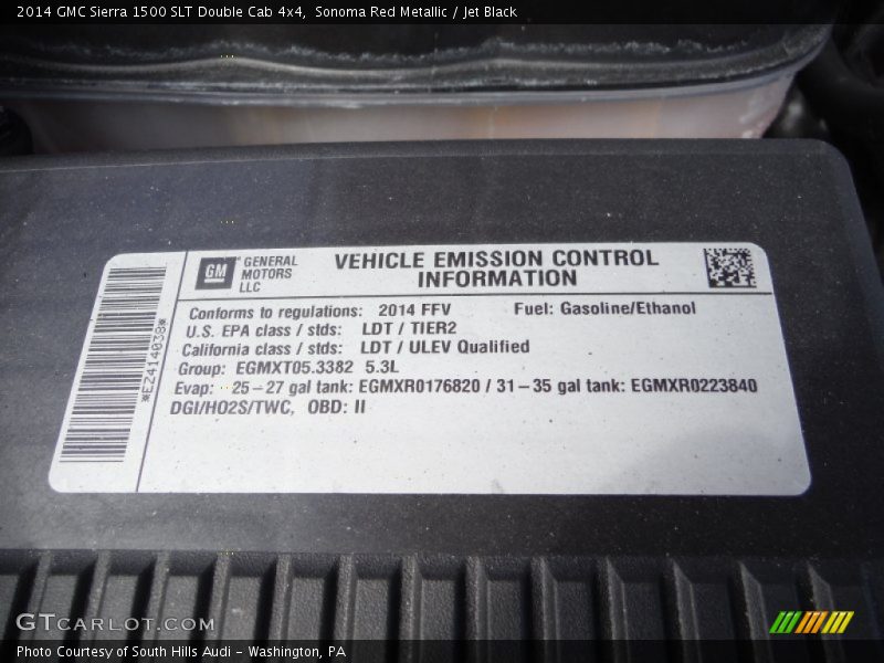 Sonoma Red Metallic / Jet Black 2014 GMC Sierra 1500 SLT Double Cab 4x4