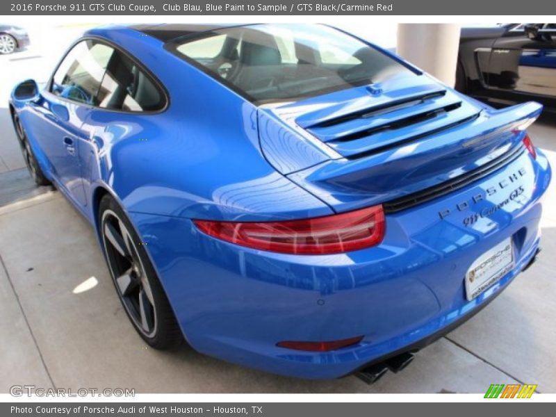 Club Blau, Blue Paint to Sample / GTS Black/Carmine Red 2016 Porsche 911 GTS Club Coupe