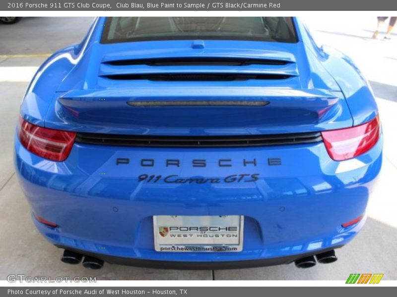Club Blau, Blue Paint to Sample / GTS Black/Carmine Red 2016 Porsche 911 GTS Club Coupe