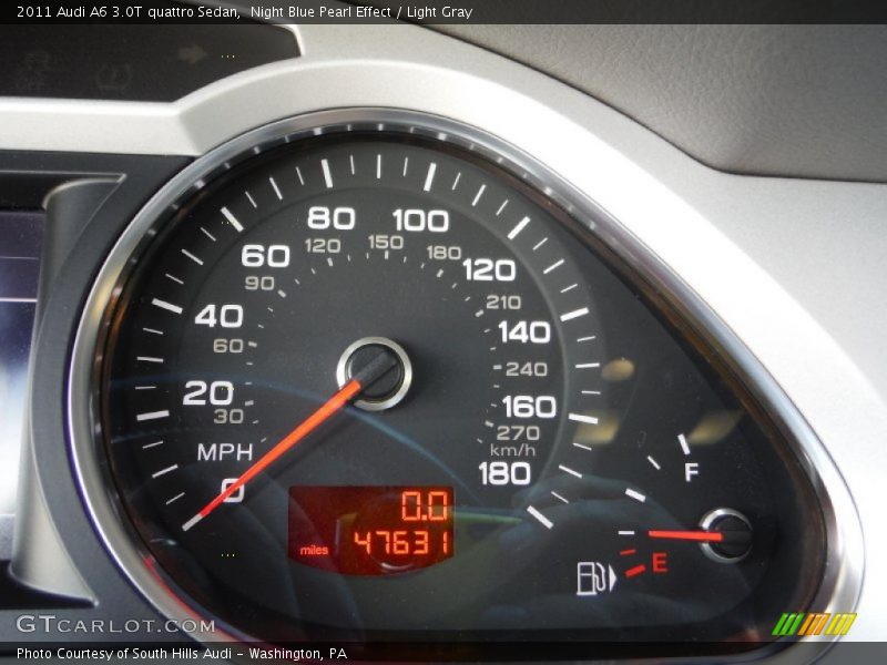 Night Blue Pearl Effect / Light Gray 2011 Audi A6 3.0T quattro Sedan