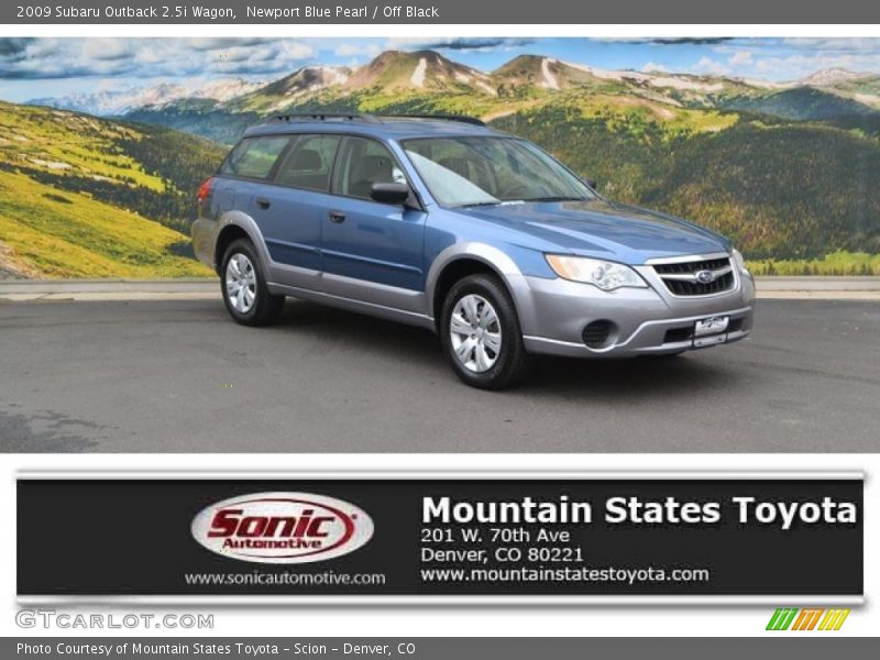 Newport Blue Pearl / Off Black 2009 Subaru Outback 2.5i Wagon