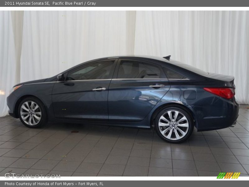 Pacific Blue Pearl / Gray 2011 Hyundai Sonata SE