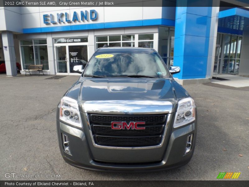 Gray Green Metallic / Jet Black 2012 GMC Terrain SLE AWD